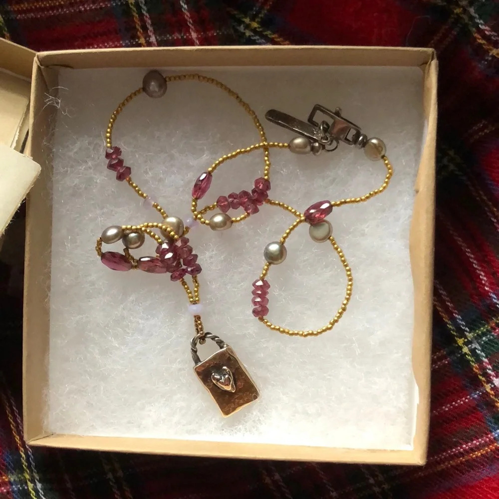 Jes Maharry Gold, Silver, Pink Tourmaline Necklace